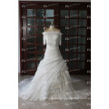 ED Real Sample Lace Ruffle Organza Pleating Bow Detachable Skirt Wedding Dresses